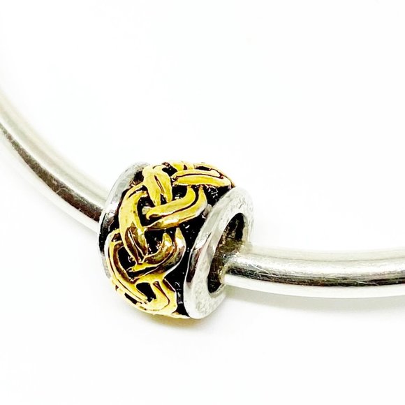 FREE S/H  Pugster Celtic Braid Design Gold Silver Bracelet Charm  - Fits Pandora - Picture 1 of 3